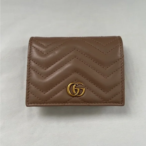 Gucci GG Matelasse Marmont Leather Chevron Card Case Wallet - Picture 2 of 12
